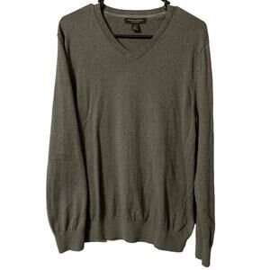 Banana Republic Men's Luxury Blend Cashmere Blend V-Neck Gray Sweater Sz L GUC